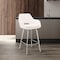 Armen Living Aura White Faux Leather and Brushed Stainless Steel Swivel 30" Bar Stool LCAUBABSWH30 - alternate 4